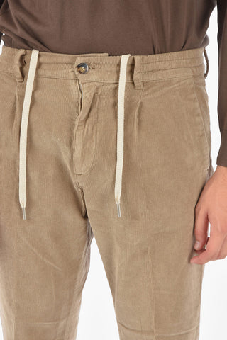 pantaloni MITTE a una pince in velluto a coste