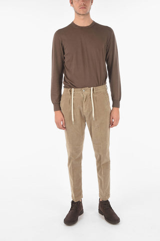 pantaloni MITTE a una pince in velluto a coste