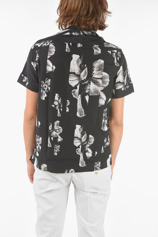 Short-sleeved SLIDING ANEMONE Mandarin Collar Shirt