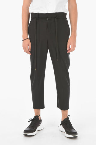 Drawstring STRING BELT Crotch Fit Pants
