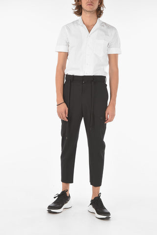 Drawstring STRING BELT Crotch Fit Pants