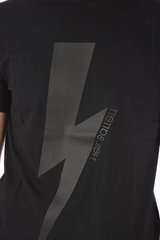 Leather Effect Print LEATHER BOLT T-Shirt