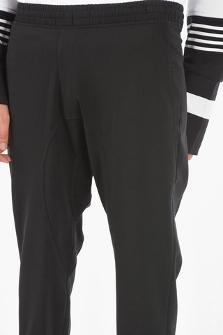 Pantaloni COVER STITCH RIB con Elastico in Vita e Polsini