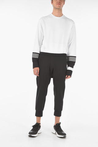 Pantaloni COVER STITCH RIB con Elastico in Vita e Polsini