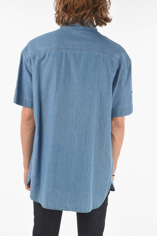 Short Sleeved Chambray Shirt with Double Breast Pocket