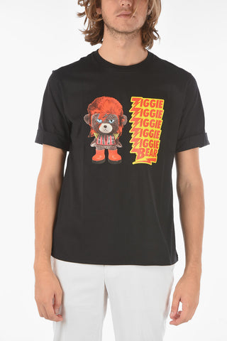 Printed ZIGGIE BEAR T-shirt with Cuffed Sleeves