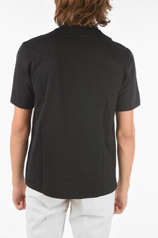 T-shirt Bicolore con Stampa Fairisle con Fulmini