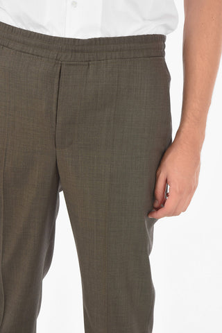 Virgin Wool Blend  TRAVEL GRISAGLIA SUITING Pants with Waist Drawstring