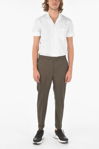 Virgin Wool Blend  TRAVEL GRISAGLIA SUITING Pants with Waist Drawstring