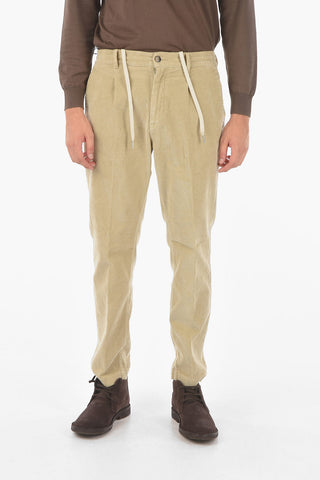 pantaloni MITTE a una pince in velluto a coste