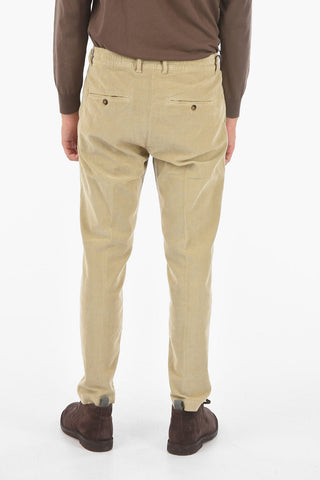 pantaloni MITTE a una pince in velluto a coste
