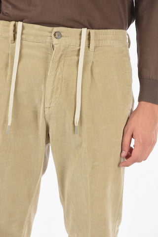 pantaloni MITTE a una pince in velluto a coste