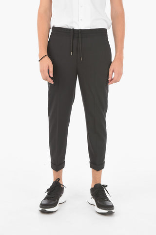Elastic Waistband Cuffed Pants