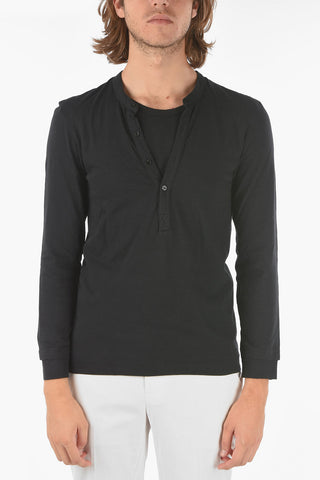 T-Shirt Doppio Strato TRAVEL MULTIYARN con Collo Coreano