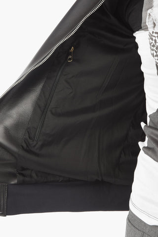 Leathe SLEEVE POCKETED Bomber Jacket with Pocketed Sleeves