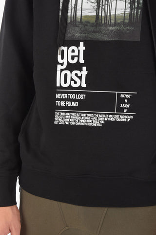 Felpa Hoodie GET LOST con Stampa