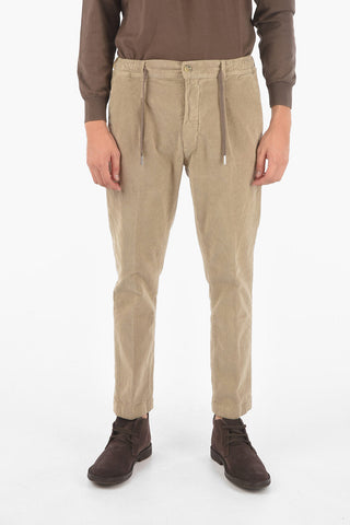 pantaloni MITTE a una pince in velluto a coste