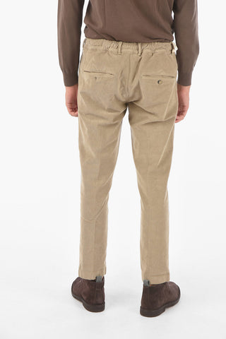 pantaloni MITTE a una pince in velluto a coste