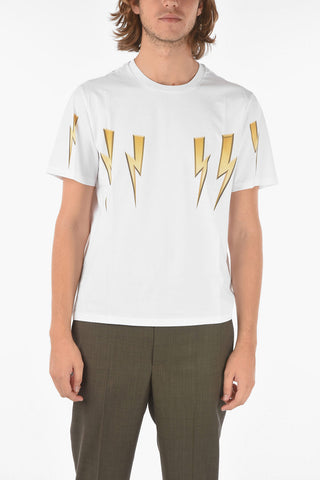 Crew Neck GOLD BOLT Cotton Loose Fit T-Shirt