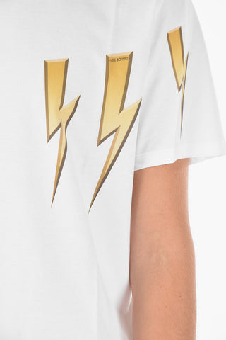 Crew Neck GOLD BOLT Cotton Loose Fit T-Shirt