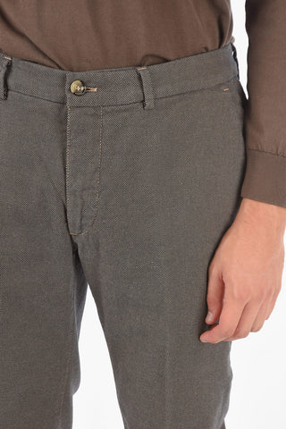 Birds Eye Motif Slim Fit NEWTOWN.L.602 Chino Pants