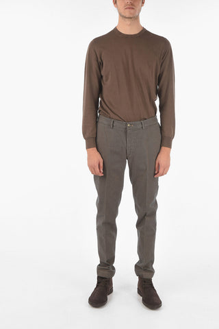 Birds Eye Motif Slim Fit NEWTOWN.L.602 Chino Pants