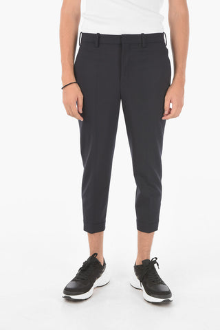 Virgin Wool Blend Chino Pants with Adjustable Ankle Zip
