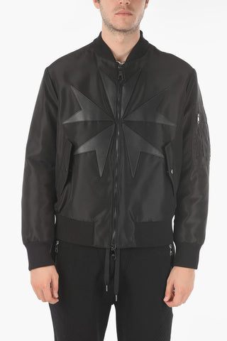 Pocketed Sleeve MILITARY STAR Bomber Jacket
