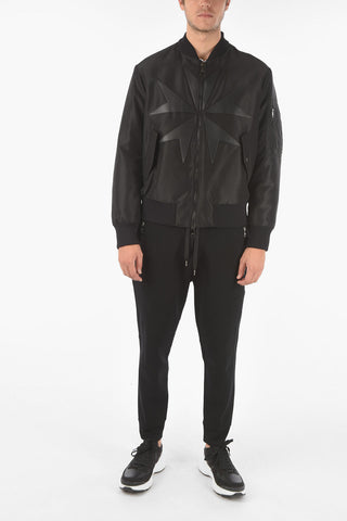 Pocketed Sleeve MILITARY STAR Bomber Jacket