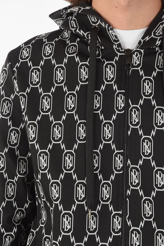 Felpa Hoodie MONOGRAM ZIP-UP con Stampa Monogram