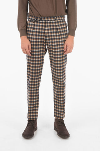 checked single-pleat RAVAL1P.S. chinos