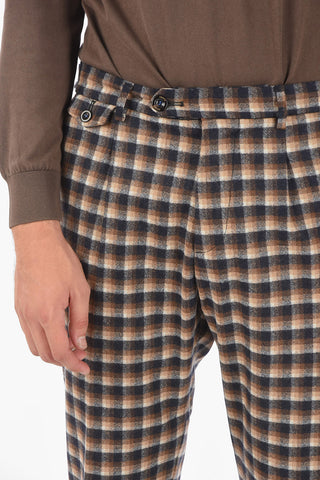 checked single-pleat RAVAL1P.S. chinos