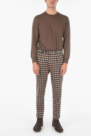 checked single-pleat RAVAL1P.S. chinos