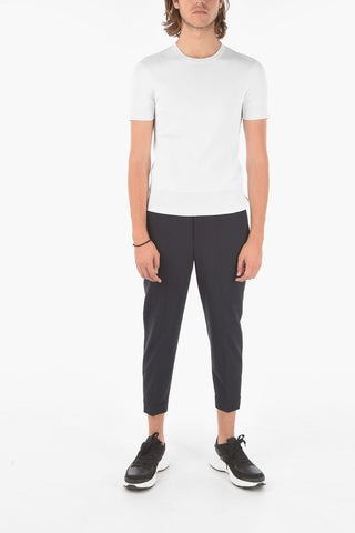 Stretched TECNO Knitted T-shirt with Ribbed Hems