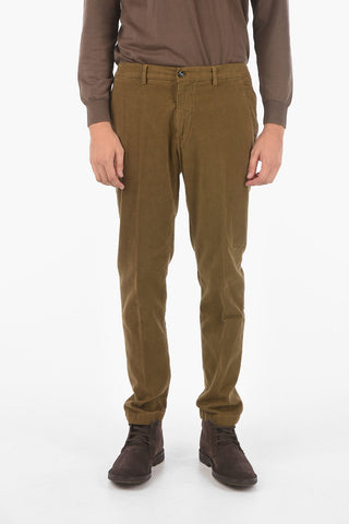 micro checked stretch cotton MARAIS.L. chino pants
