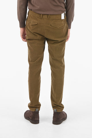 micro checked stretch cotton MARAIS.L. chino pants