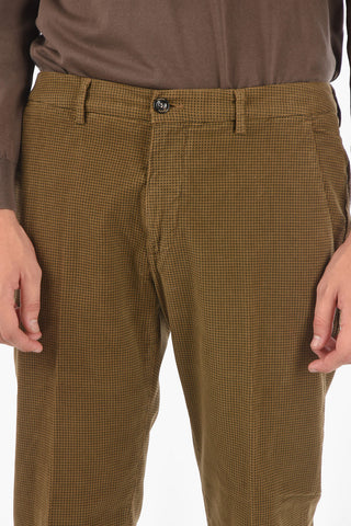 micro checked stretch cotton MARAIS.L. chino pants