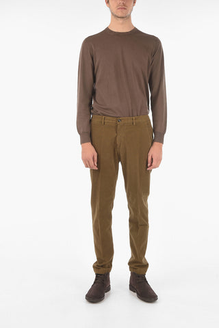 micro checked stretch cotton MARAIS.L. chino pants