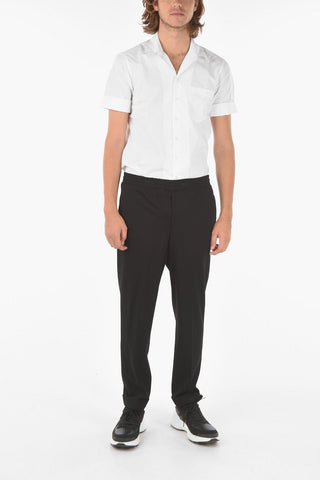 Pantaloni con Risvolto ed Elastico in Vita