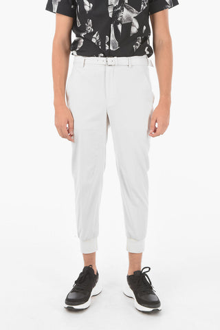 Chino SELF FABRIC Pants with Belt and Ribbed Cuffs