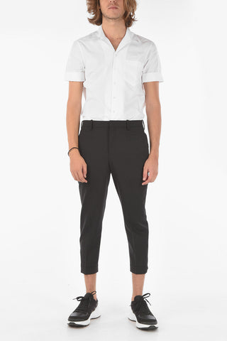 Pantaloni Chino in Misto Lana Vergine con Zip Regolabile alla Caviglia