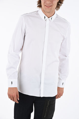 Popeline THUNDERBOLT Shirt with Thunderbolt Print on Collar