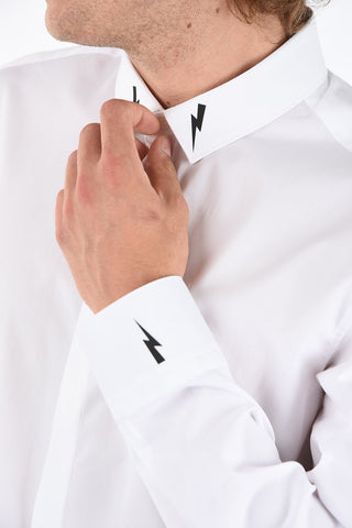 Popeline THUNDERBOLT Shirt with Thunderbolt Print on Collar