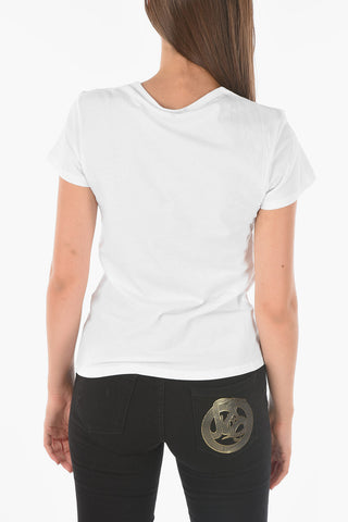 rhinestone embellished detail crew-neck t-shirt