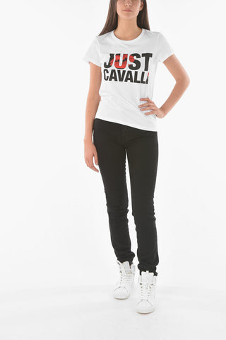 rhinestone embellished detail crew-neck t-shirt