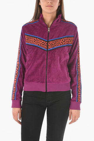 Velvet Sweatshirt with Animal Bands