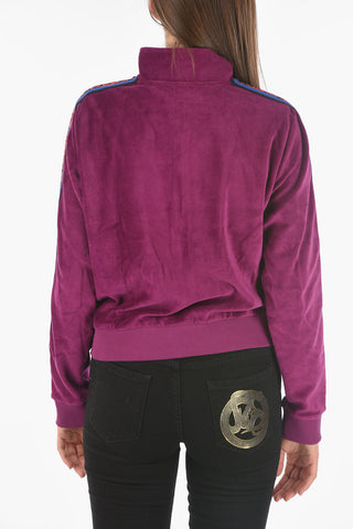 Velvet Sweatshirt with Animal Bands