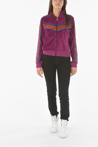 Velvet Sweatshirt with Animal Bands