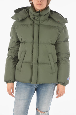 Hidden Fastening W-ROLF Down Jacket with Removable Hood