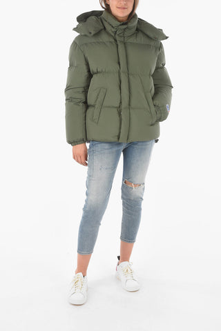 Hidden Fastening W-ROLF Down Jacket with Removable Hood